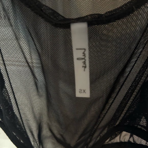 Lulus Show Stopping Black Sheer Lace Long Sleeve Bodysuit - Size XS - Picture 4 of 4